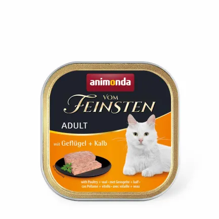 Вологий корм Animonda Vom Feinsten для котів, з птицею і телятиною, 100 г
