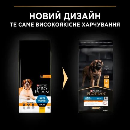 Сухий корм PRO PLAN Large Robust Adult 2+ Everyday Nutrion для дорослих собак великих порід масивної статури з куркою 14 кг — Фото 12