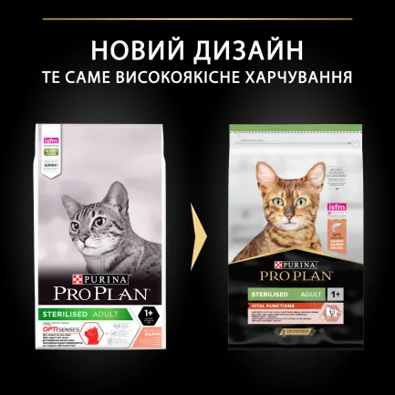 Сухий корм PRO PLAN Sterilised Adult 1+ Vital Functions для дорослих котів після стерилізації з лососем 10 кг — Фото 8