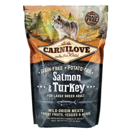 Сухий корм Carnilove Salmon &amp; Turkey для дорослих собак великих порід, лосось та індичка, 1,5 кг — Фото 2