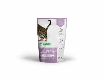 Вологий корм для дорослих котів з чутливим травленням з рибою Nature's Protection Intestinal health with Fish 100 г — Фото 1