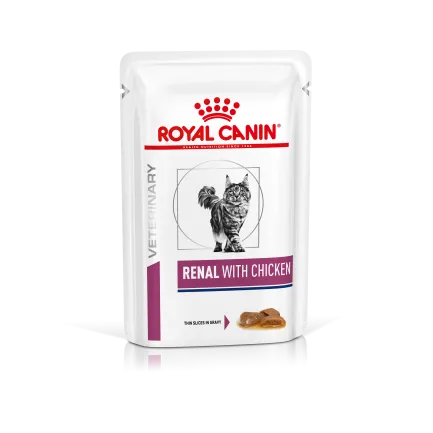 Дієтичний вологий корм Royal Canin RENAL CAT CHICKEN (шматочки в соусі) для котів 85 г