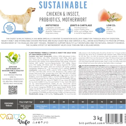 Сухий корм Brit Care Dog Sustainable Adult Large Breed для собак великих порід, з куркою та комахами, 3 кг — Фото 6