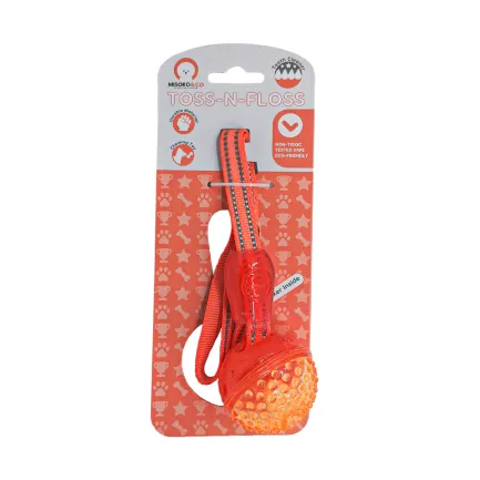 Іграшка для собак MISOKO&amp;CO М'яч з пищалкою та ременем, orange, 35х6 cm — Фото 2