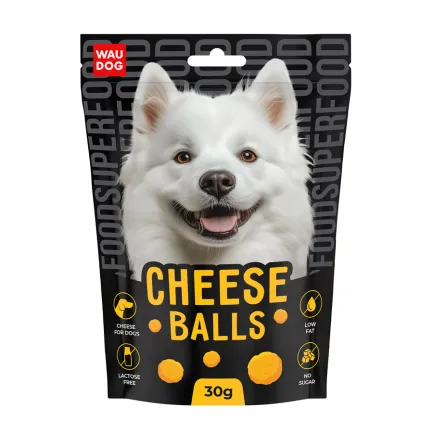 Ласощі для собак WAUDOG Treats Хрусткі сирні кульки, 30 г — Фото 1
