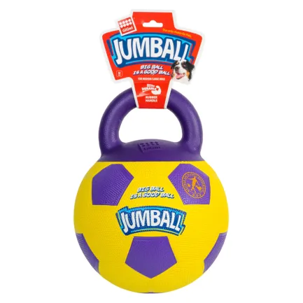 Іграшка для собак М'яч футбольний з ручкою GiGwi Ball, гума, 26 см — Фото 1