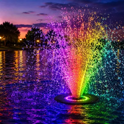 Фонтан, аератор для ставка Kruger Meier PondSplash Elite LED 40000 з LED-підсвіткою 40000 л/год — Фото 5