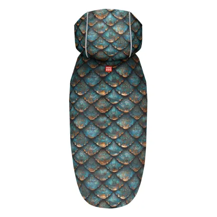 Дощовик-накидка з капюшоном для собак WAUDOG Clothes, малюнок &amp;quot;Луска&amp;quot;, L, А 48-52 см, B 60-70 см, С 42-52 см