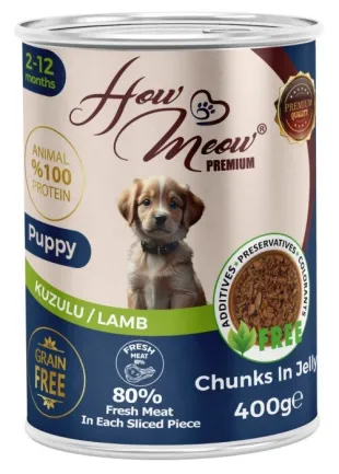 Вологий повнораціонний корм HowMeow Puppy з ягням для цуценят, 400 г