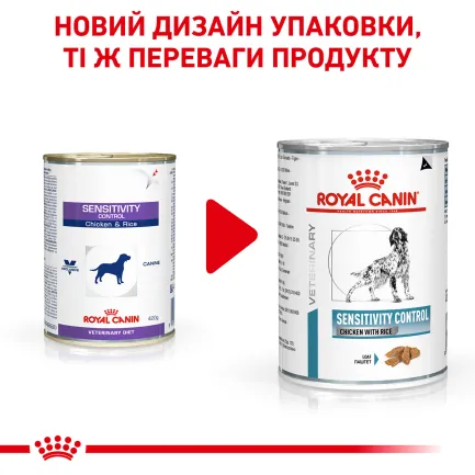 Дієтичний вологий корм Royal Canin SENSITIVITY CONTROL DOG CHICKEN (паштет) для собак 420 г — Фото 2