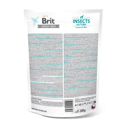 Ласощі для собак Brit Care Dog Crunchy Cracker Insects для свіжості подиху комахи, тунець, м'ята, 200 г — Фото 2