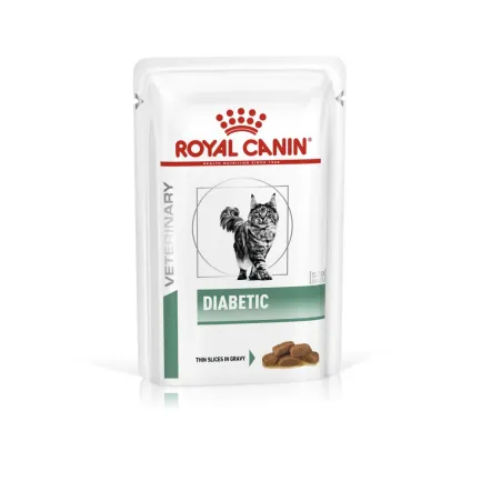 Дієтичний вологий корм Royal Canin DIABETIC CAT (шматочки у соусі) для котів 12х85г 8+4 — Фото 1