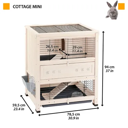 Ferplast CAGE COTTAGE MINI Клітка для кролів, дерев'яна — Фото 1