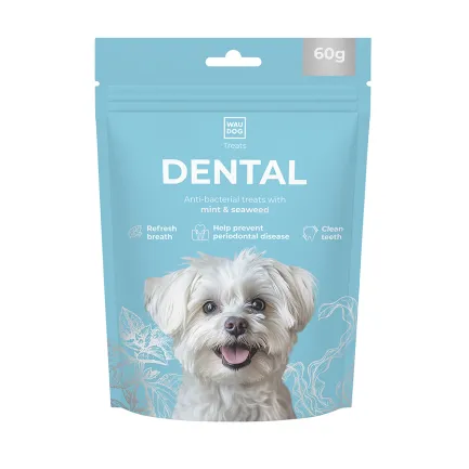 Ласощі для собак WAUDOG Treats Dental Паличка для чистки зубів з м’ятою та водоростями, 60 г — Фото 2