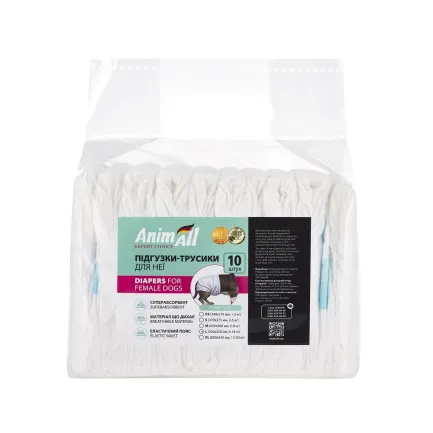 Підгузки для собак AnimAll L (талія 28-50 см, вага 6-18 кг)