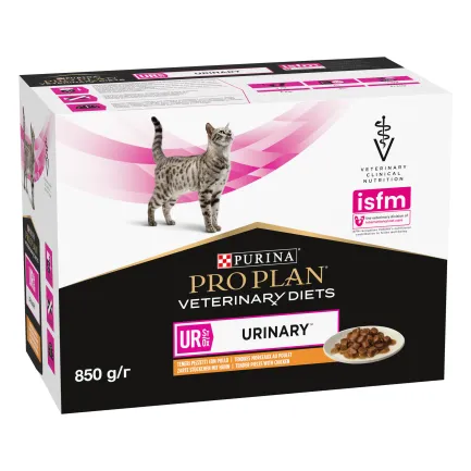  Вологий дієтичний корм PRO PLAN VETERINARY DIETS UR ST/OX Urinary для дорослих котів для розчинення та зниження утворення струвітних каменів з куркою 85 г — Фото 3