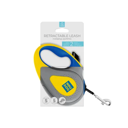 Повідець-рулетка для собак WAUDOG R-leash, малюнок "Colors of freedom", S, до 15 кг, 5 м, світловідбивна стрічка — Фото 1