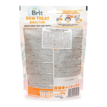 Ласощі для собак Brit Raw Treat freeze-dried Digestion для травлення, курка, 40 г — Фото 2