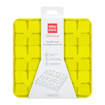 Килимок для пошуку корму WAUDOG Silicone, 205х205х17 мм, жовтий — Фото 1