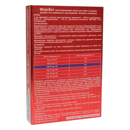 ФорсЕкт (ForcEct) протипаразитарні краплі для собак та цуценят 10-20 кг, 4,0 мл, MODES (від бліх, від кліщів) — Фото 1