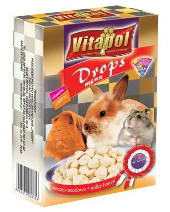Vitapol Дропси для гризунів, молочно-медові 75 г.