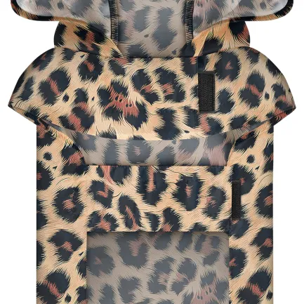Дощовик-накидка з капюшоном для собак WAUDOG Clothes, малюнок "Леопард",L, А 48-52 см, B 60-70 см, С 42-52 см — Фото 3