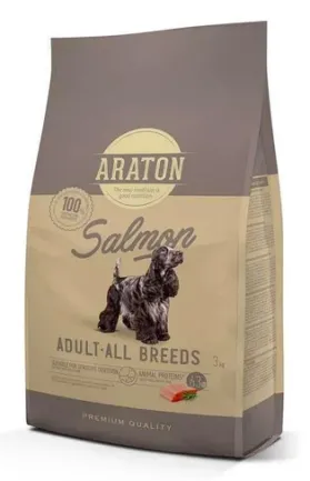 Повноцінний сухий корм з лососем для дорослих собак усіх порід ARATON SALMON Adult All Breeds 3кг