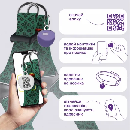 Шлея для Собак Barksi Urban Нейлонова з QR-адресником Вишиванка Зелена L — Фото 4