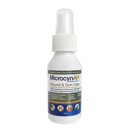 Microcyn Wound&amp;Skin Care Spray МІКРОЦИН спрей для обробки ран і догляду за шкірою всіх видів тварин 0,06 л