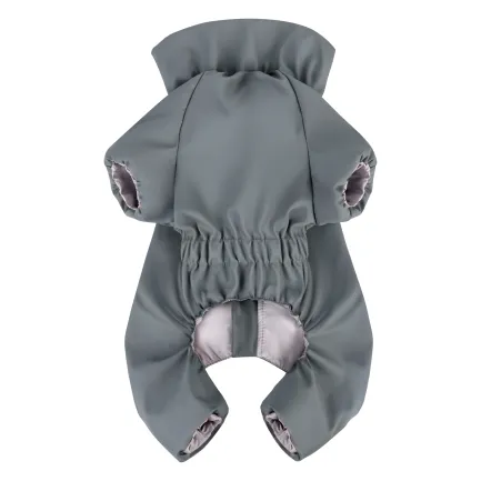 Дощовик для собак WAUDOG Clothes, водонепроникний, L55, В 77-79 см, С 50-55 см, сірий — Фото 2