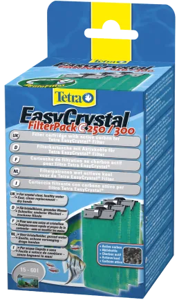 Вкладиш Tetra фільтруючий Filter Pack 250/300 C для внутрішнього фільтра Tetra Easy Crystal 250/300 з активованим вугіллям, 3 шт