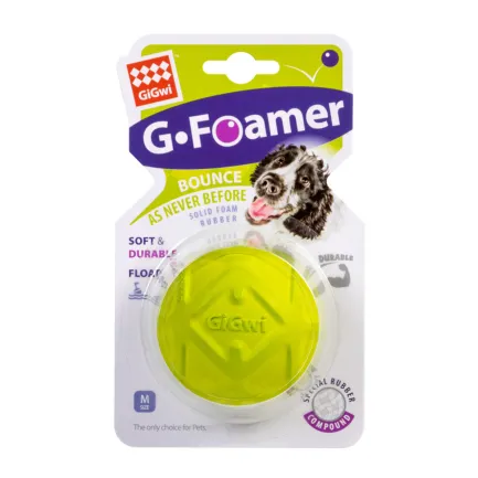 Іграшка для собак М'яч повнотілий GiGwi G-foamer, спінена гума, 6,5 см — Фото 1