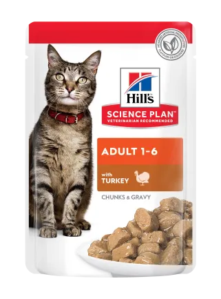 Hill's Science Plan Adult Вологий корм для дорослих котів, з індичкою, пауч, 85г