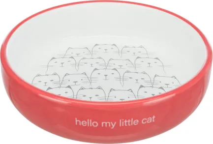 Миска Trixie для котів коротконосих порід, керамічна, 15 см, 300 мл (коралова/біла)