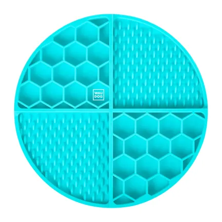 Килимок для злизування і повільного харчування WAUDOG Silicone, 211х211х30 мм, блакитний — Фото 2