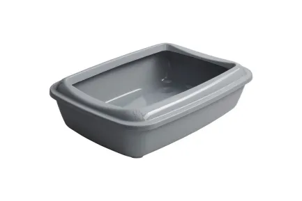 Туалет під наповнювач AnimAll для котів, з лопаткою, сірий, 50×37×13.5 см