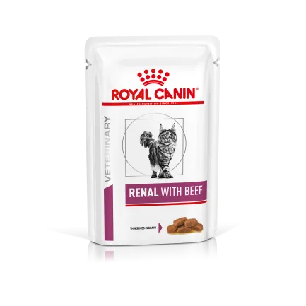 Дієтичний вологий корм Royal Canin RENAL CAT BEEF (шматочки у соусі) для котів 85 г