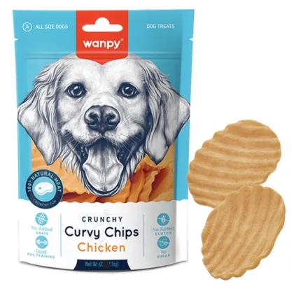 Wanpy Curvy Chips Chicken ВАНПІ ЧІПСИ ХРУМКА КУРКА ласощі для собак 100г