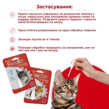 ФорсЕкт (ForcEct) протипаразитарні краплі для котів та кошенят 4,0-8,0 кг, 1,0 мл, MODES — Фото 2