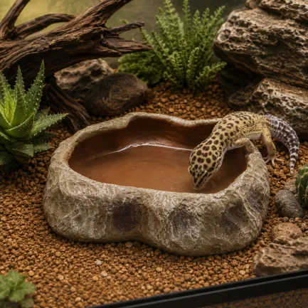 Миска для тераріуму Hobby Cera Dish Granite 2 13,5x10x3,5см (37801) поїлка та годівниця під натуральний камінь — Фото 2