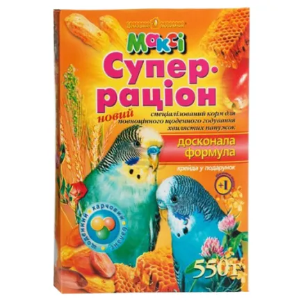 Максі корм для папуг суперраціон, 550 г