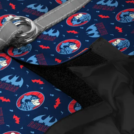 Шлея для собак м'яка WAUDOG Clothes з QR паспортом, малюнок "Бетмен червоно-блакитний", XS2, В 28-31 см, С 20-22 см — Фото 2