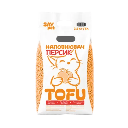 Наповнювач Tofu - з ароматизатором "Персик" 2,6 кг, 6 л, Say Pet