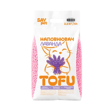 Наповнювач Tofu - з ароматизатором "Лаванда" 2,6 кг, 6 л, Say Pet