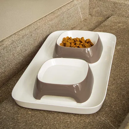 Ferplast GLAM TRAY S DOVE GREY Лоток з мисками для котів і собак — Фото 3