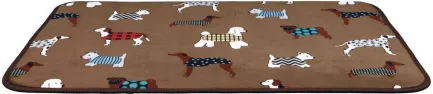 Килимок Trixie FunDogs для собак, плюшевий, з собачками, 90х68 см (коричневий)