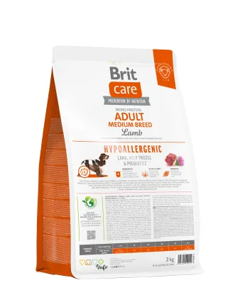 Сухий корм Brit Care Dog Hypoallergenic Adult Medium Breed для собак середніх порід, гіпоалергенний з ягням, 3 кг — Фото 2