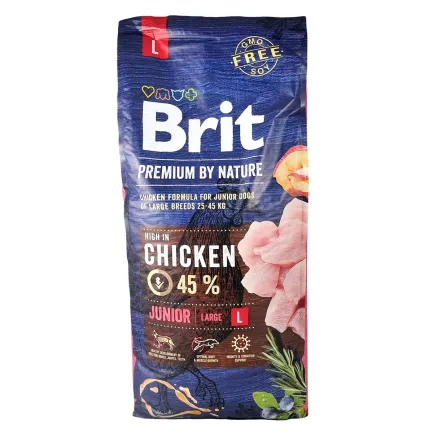 Сухий корм Brit Premium Dog Junior L для цуценят та юніорів великих порід, з куркою, 15 кг — Фото 2