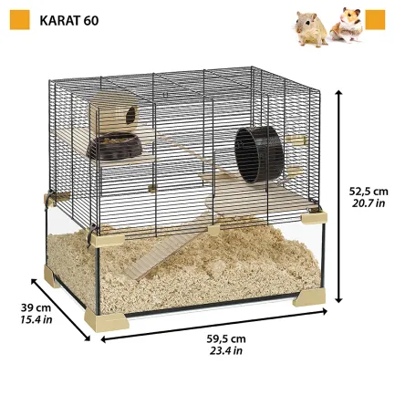 Ferplast CAGE KARAT 60 Клітка з склян піддоном для мишей та хом'яків — Фото 1