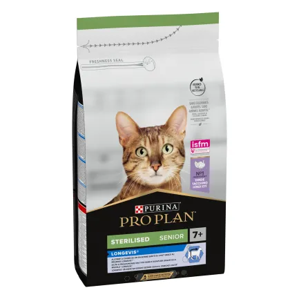 Сухий корм PRO PLAN Sterilised Senior 7+ Longevis для дорослих котів після стерилізації з індичкою 1,5 кг — Фото 1